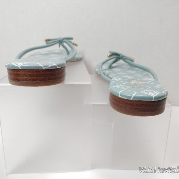 Nanette™by Nanette Lepore® Aqua Signature Melanie Leather Thong Sandals Size 8.5 - Picture 6 of 16